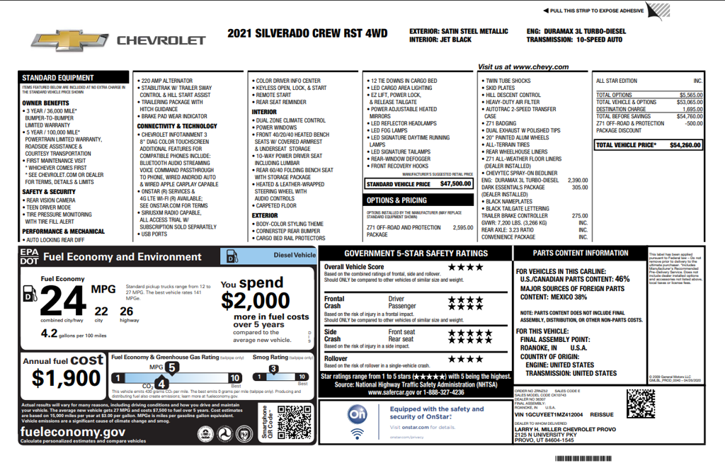 2021 Chevrolet Silverado 1500 RST