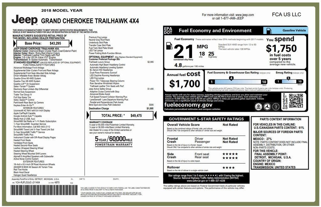 2018 Jeep Grand Cherokee Trailhawk