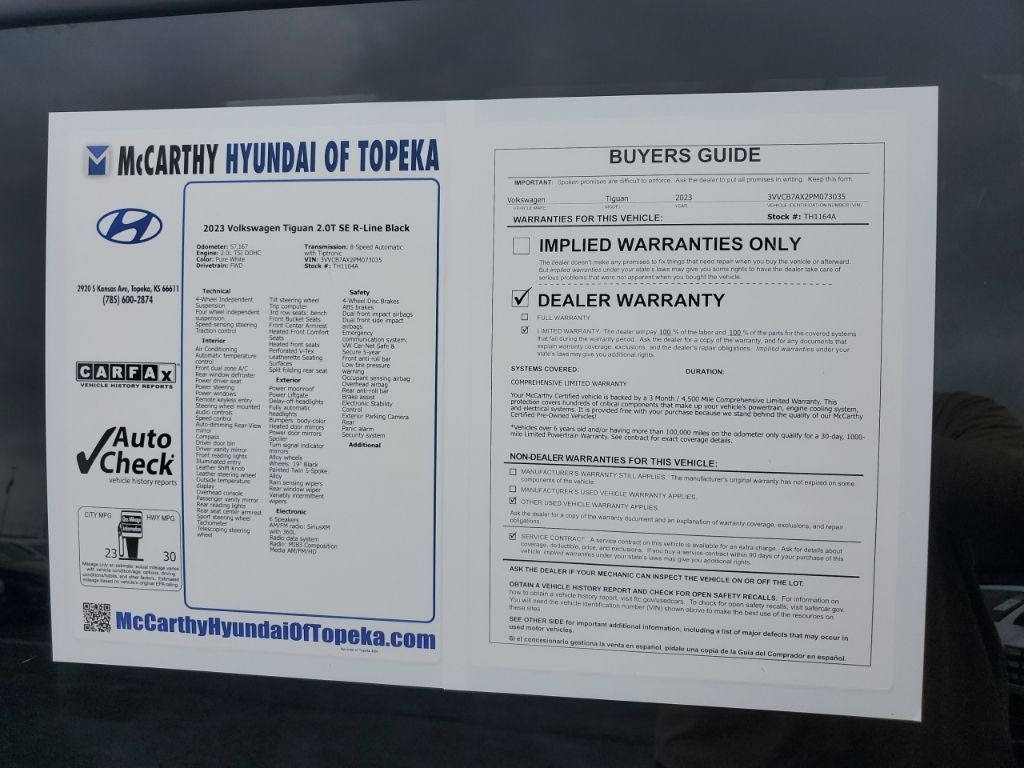 2023 Volkswagen Tiguan 2.0T SE R-Line Black