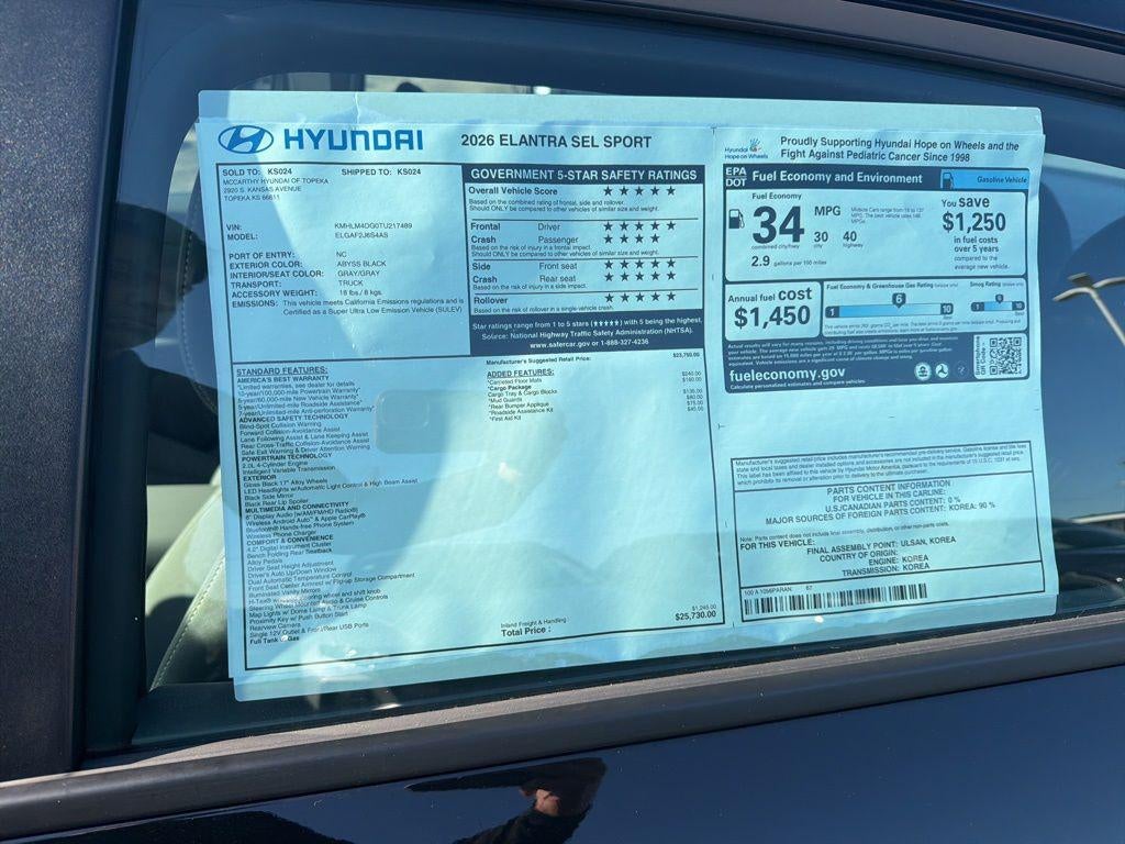 2026 Hyundai ELANTRA SEL Sport