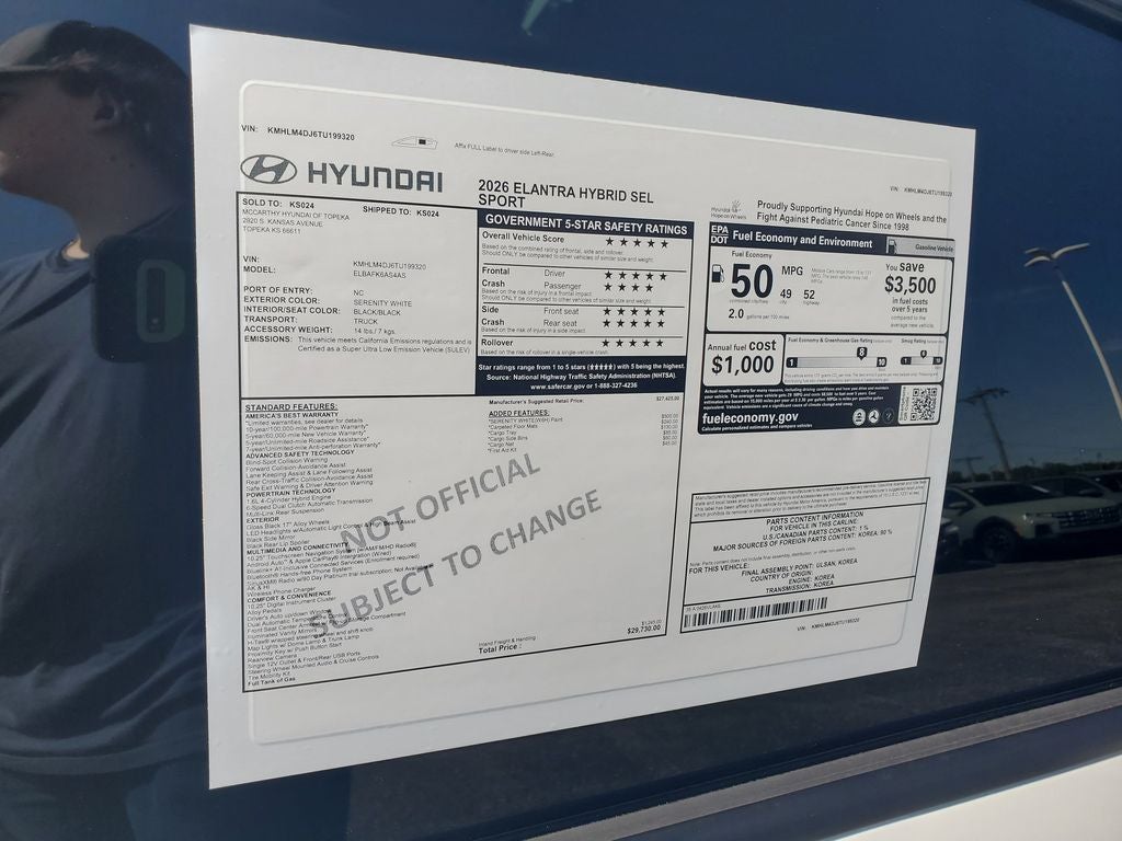 2026 Hyundai ELANTRA HYBRID SEL Sport